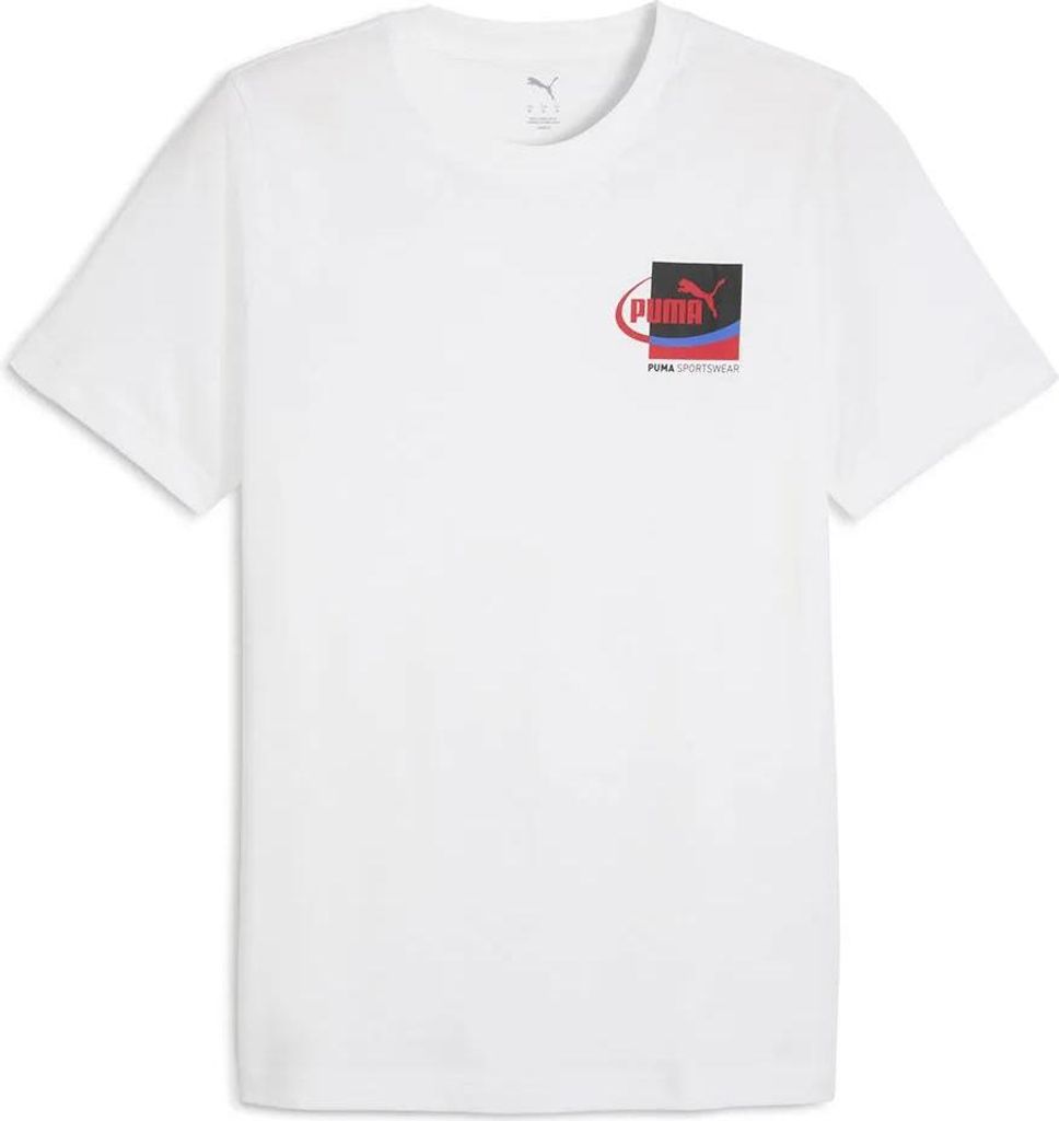 Puma Graphic Small Box Kurzarm-t-shirt Weiß M Herren Weiß M