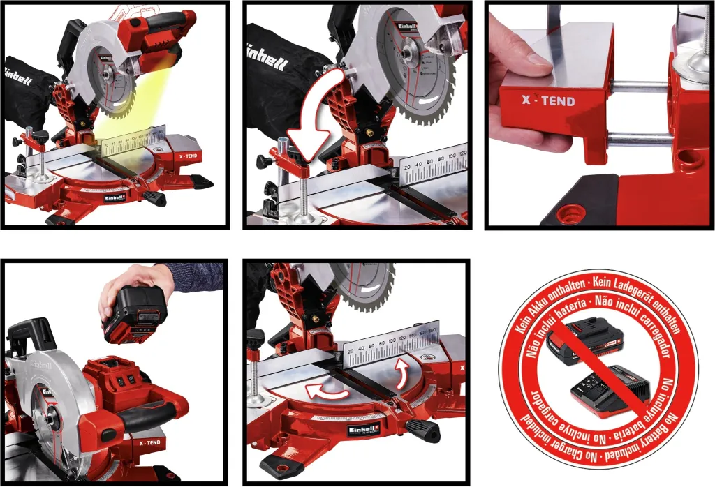 Scie Circulaire à Onglets 210mm Einhell TE-MS 18/210 Li Solo Compacte 18V - 35