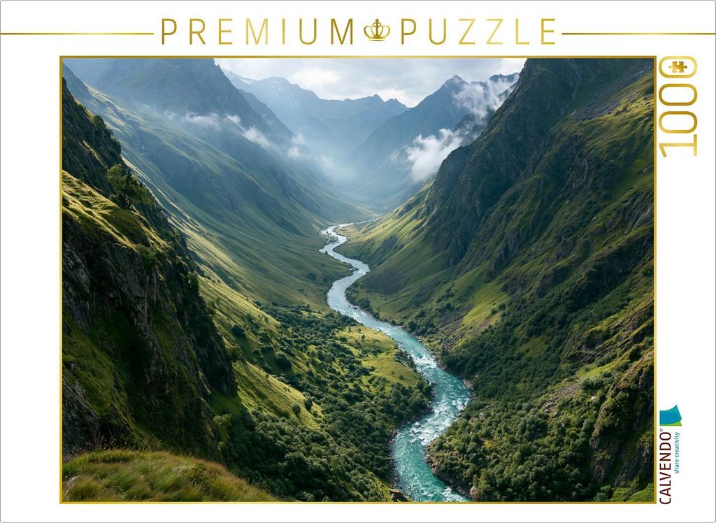 CALVENDO Puzzle Türkisfarbenes Wasser in unberührter Natur | 1000 Teile Lege-Größe 64x48cm Foto-Puzzle für glückliche Stunden