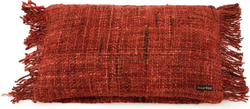 Housse de coussin coton rouge 30x50x10cm Image du produit 