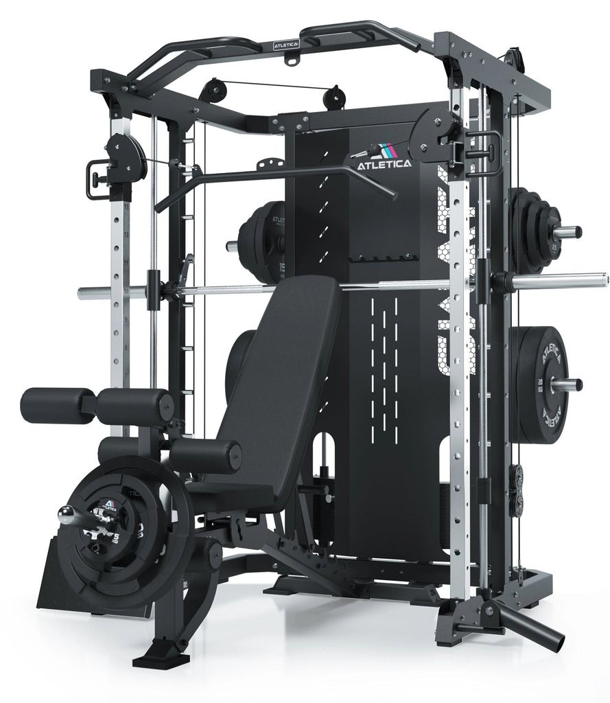 ATLETICA SWAT Multipresse | Classic Version | inkl. B2 Fullbody Hantelbank | All-in-one Kraftstation mit 226cm Höhe