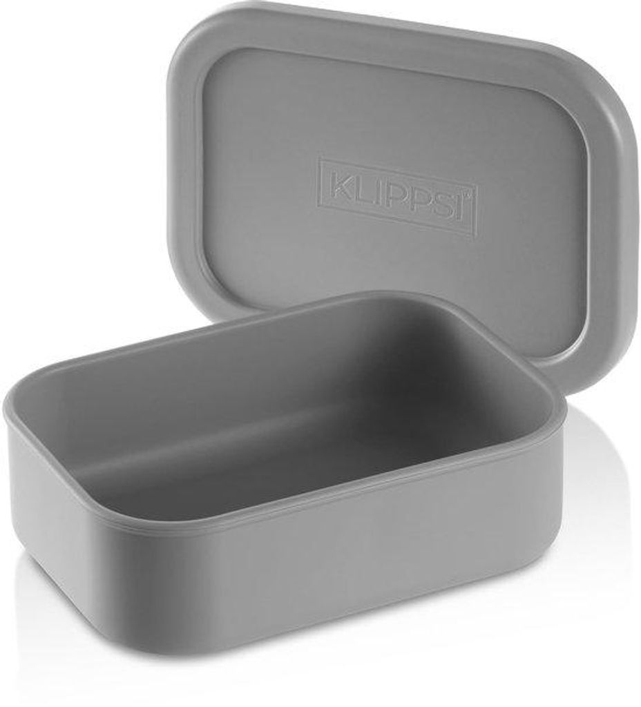 Mittlere Lunchbox aus Silikon, scheurvast, hitzebeständig, grau