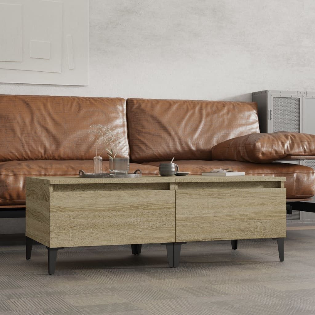 The Living Store Beistelltische 2 Stk. Sonoma-Eiche 50x46x35 cm Holzwerkstoff