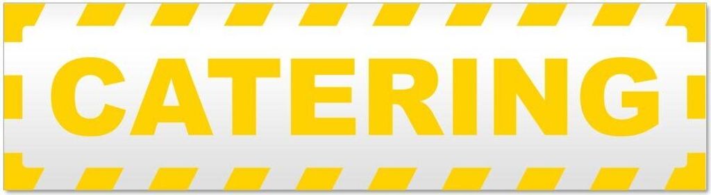 Kiwistar Catering gestreift Magnetschild Schild magnetisch - 20cm Gelb - Magnetfolie für Auto PKW Kfz