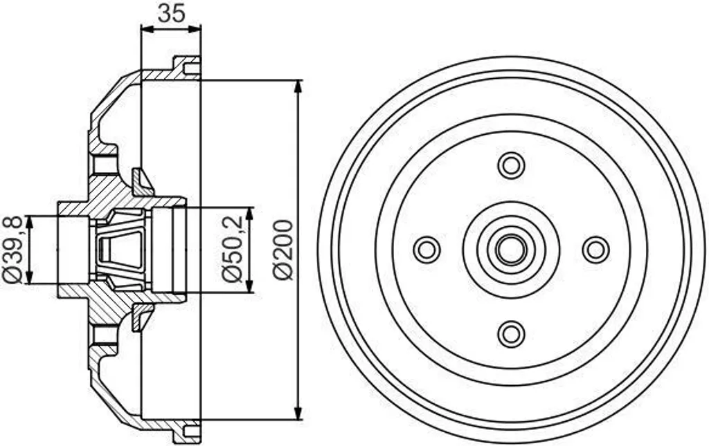 Tambour de frein BOSCH 0 986 477 260 avec roulement pour Tigra S93