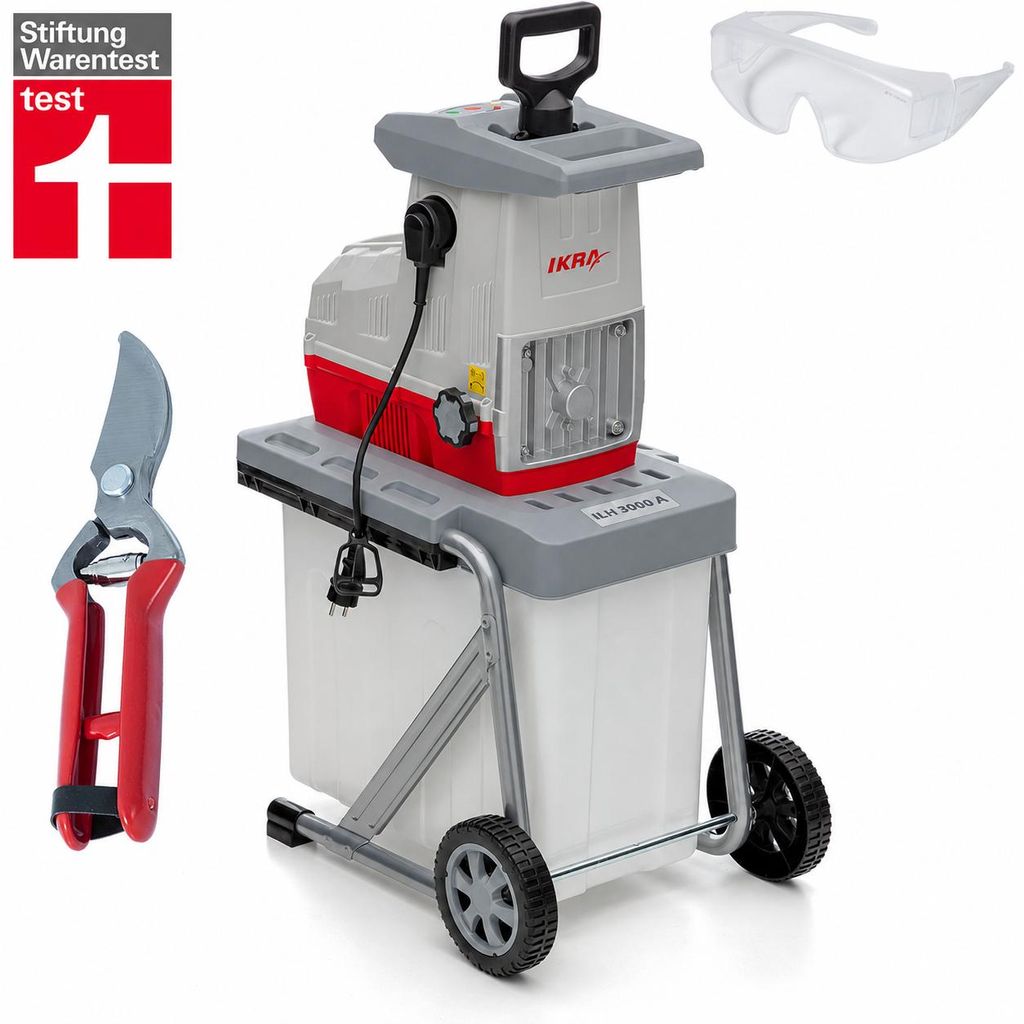 IKRA Elektro Walzenhäcksler Gartenhäcksler ILH 3000 A | Produktbild  KI-generiertes Bild