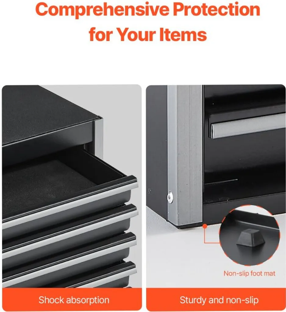 Mallette à outils à 5 compartiments - Coffret de rangement compact Pro