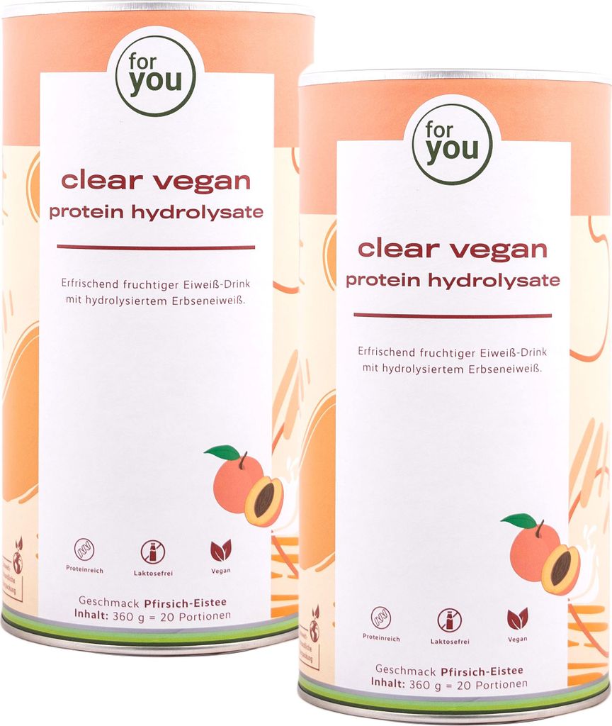for you clear vegan protein hydrolysate - Pfirsich-Eistee Doppelpack
