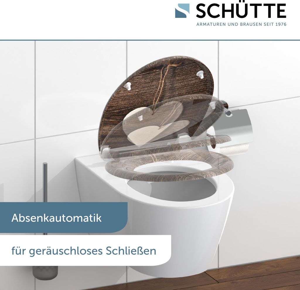 SCHÜTTE WC Sitz WOOD HEART, Duroplast Toilettendeckel mit Produktbild 4