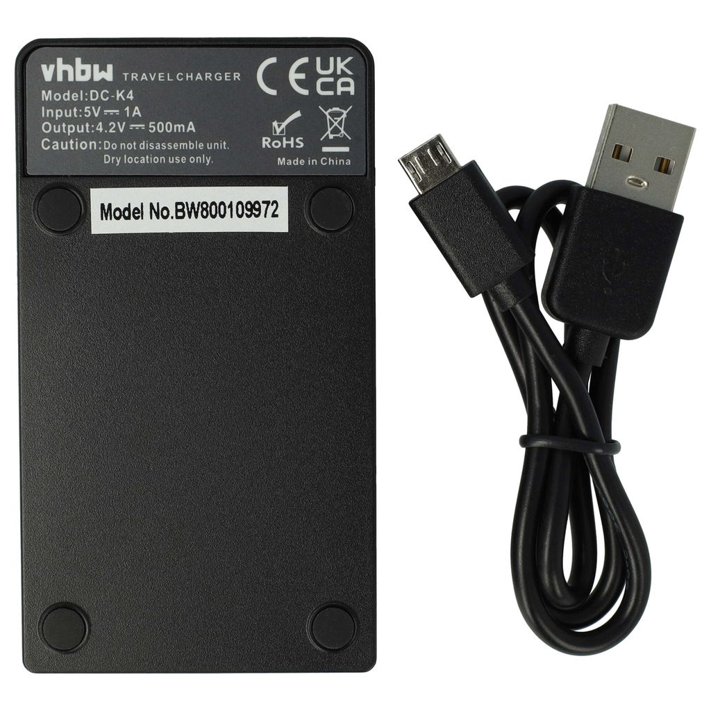 vhbw USB-C Ladegerät kompatibel mit Samsung SMX-F44LN, SMX-F44BP, SMX-F44SN, SMX-F44RN Kamera Camcorder - Ladeschale + USB-C Kabel Ladeanzeige