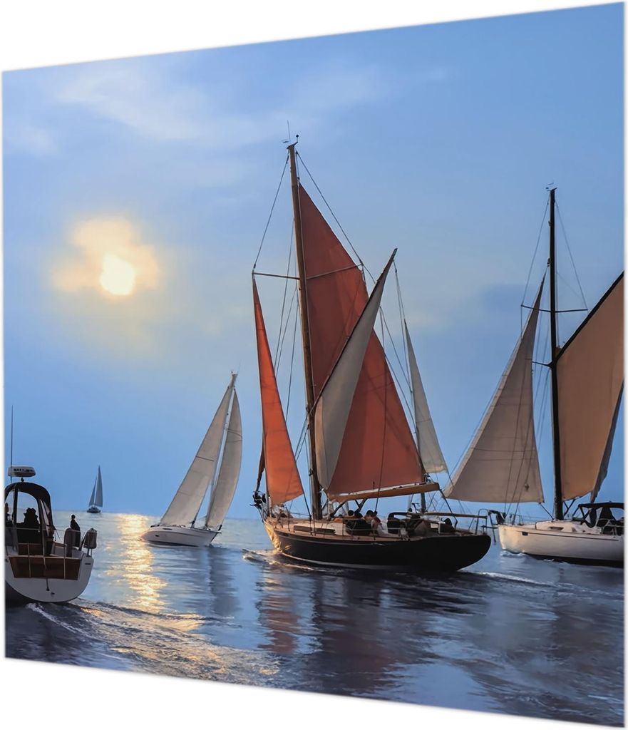 Wandtapete - Dekorative Tapete für Wohnzimmer - Tapetenfolie für Wanddekoration - 250x250 cm - Segelabenteuer