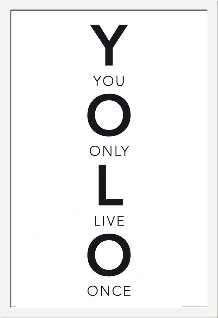 Set Poster YOLO + Cornice Shinsuke Maxi MDF Bianco Vetro Acrilico
