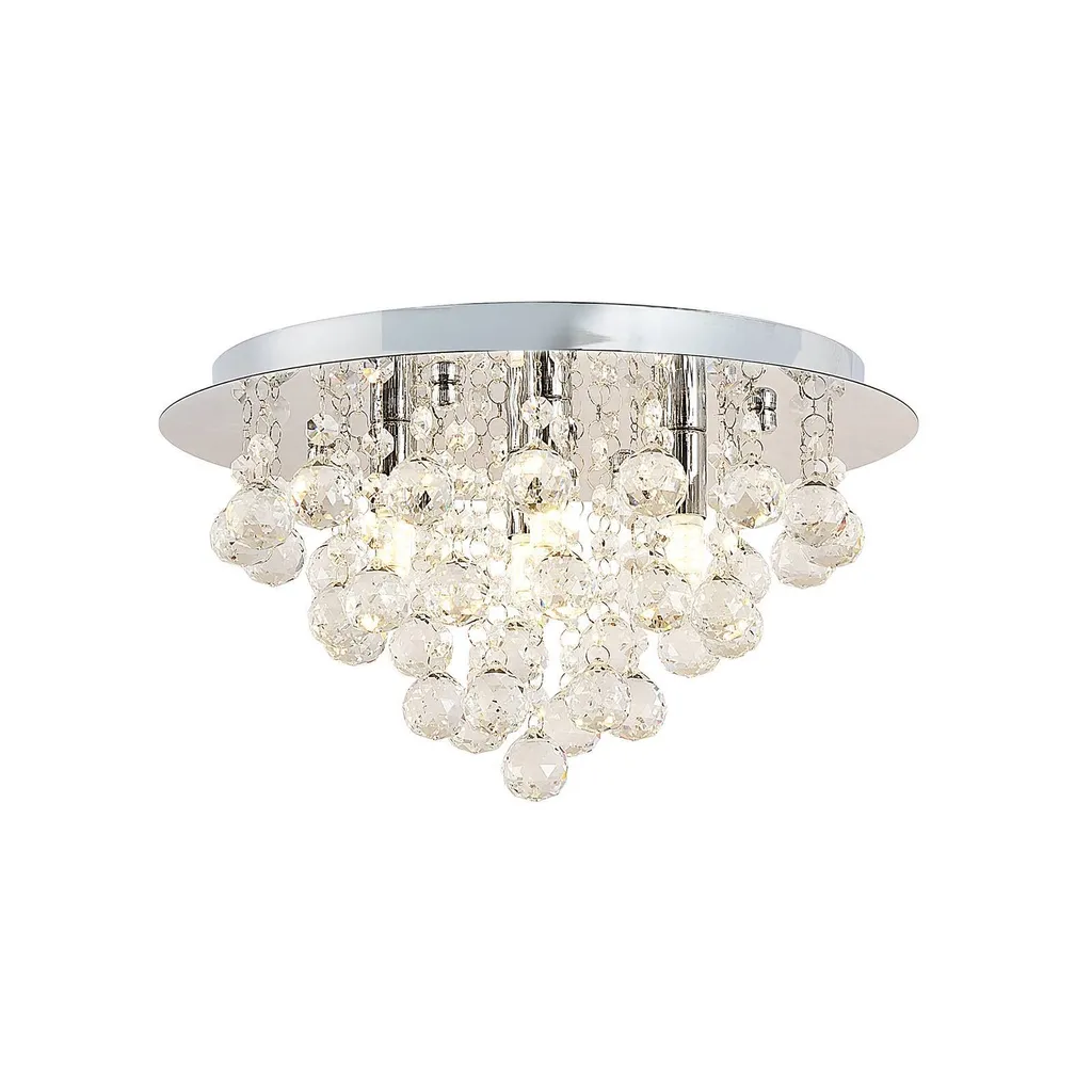 Plafoniera Lindby Antonino, Ø 35 cm, 4 luci, cristallo, G9