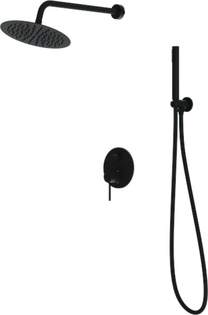 Lavita Orion Matt Schwarz Unterputz-Duschset | Duschen Komplette Dusche Duschgarnitur mit Regendusche| Duschbrause Set Armatur Modernes Design