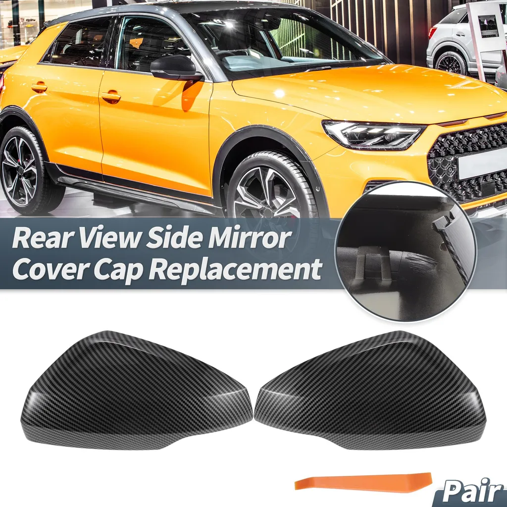 Couvercles de Rétroviseur pour Audi A1 2018-2023 en Carbone Noir Look