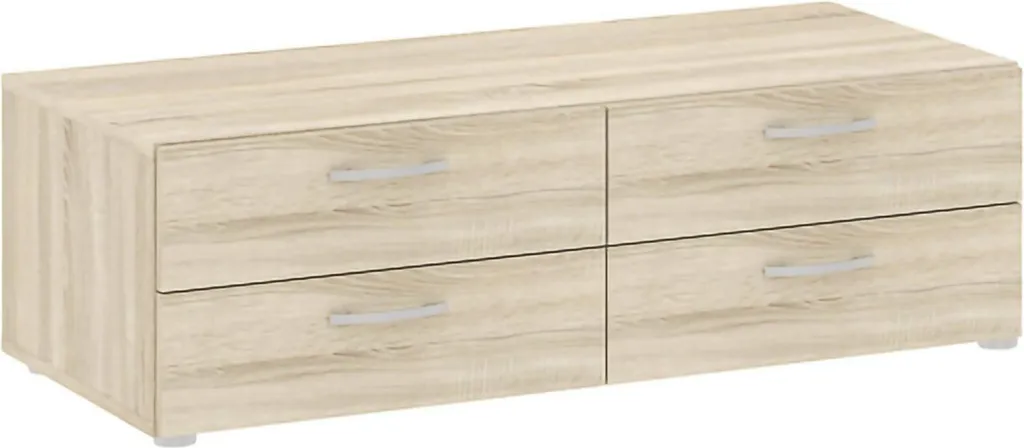 Commode Gignod 111x52x35h cm Chêne Brun à 4 Tiroirs pour la Chambre