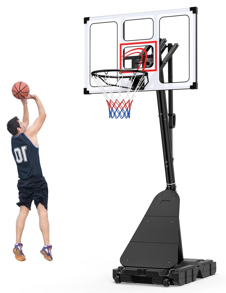 COSTWAY Basketballkorb Outdoor mit Verstellgriff, 150-305 Produktbild 