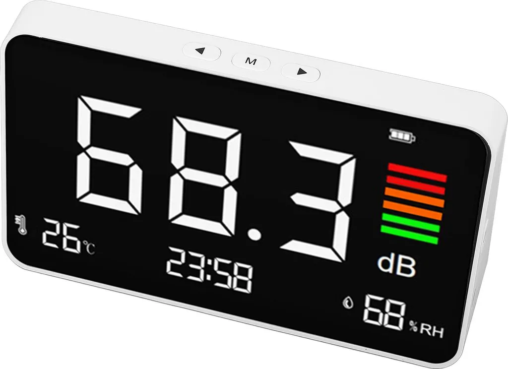 Sonomètre de bureau avec écran LCD pour contrôle du bruit et confort