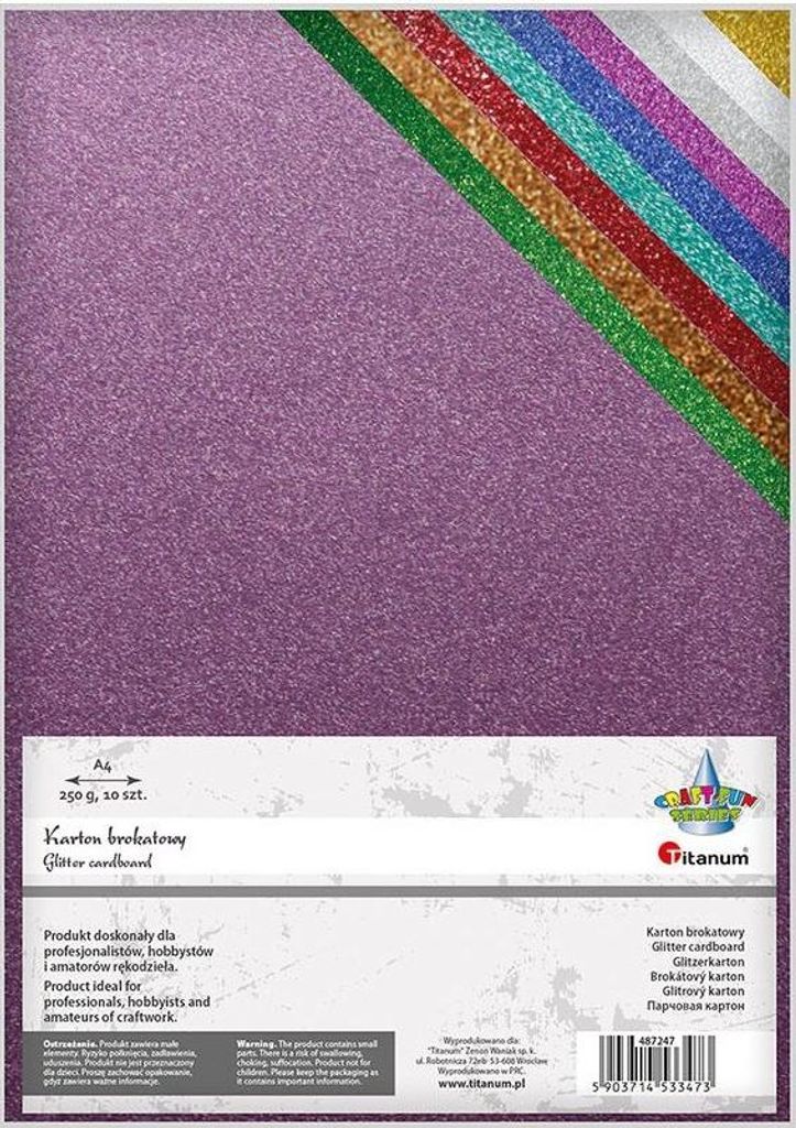 Glitzerkarton A4 10 Blatt 250g Titanum
