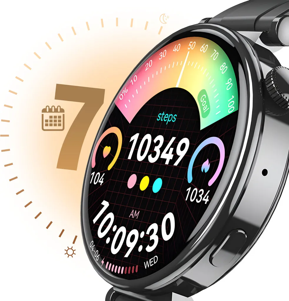 XO Smartwatch GT4 Mini Noir Écran Amoled IP68 avec 22 Langues Intégrées