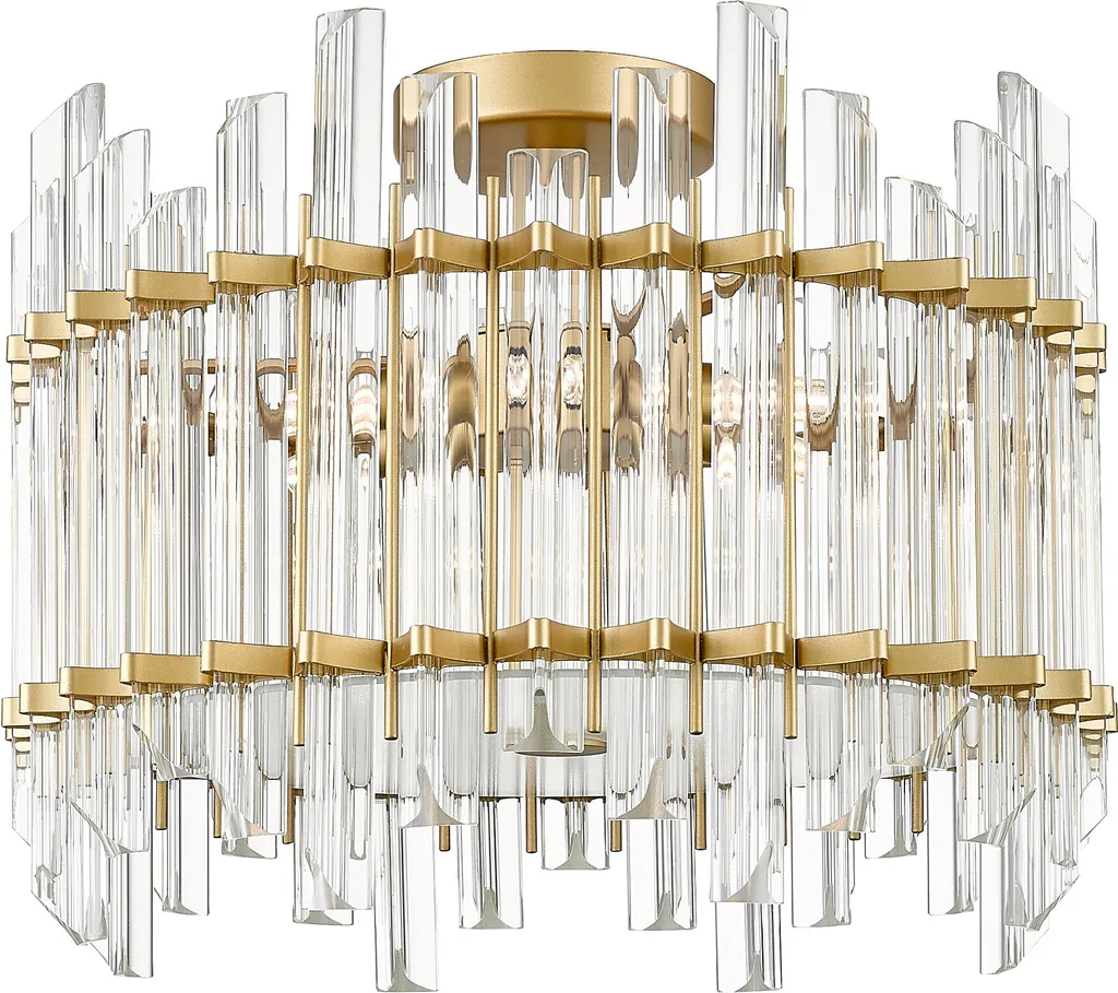 Plafonnier doré 6 lumières ALEXANDRIA en cristal véritable IP20