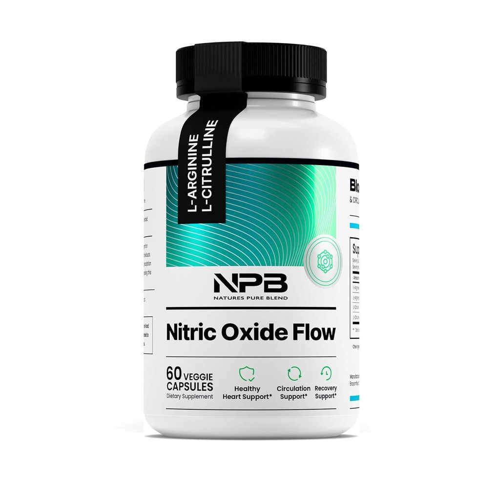Nitric Oxide Flow (60 Kapseln) Nahrungsergänzungsmittel, Herz, Blutdruck, Stickstoffmonoxid