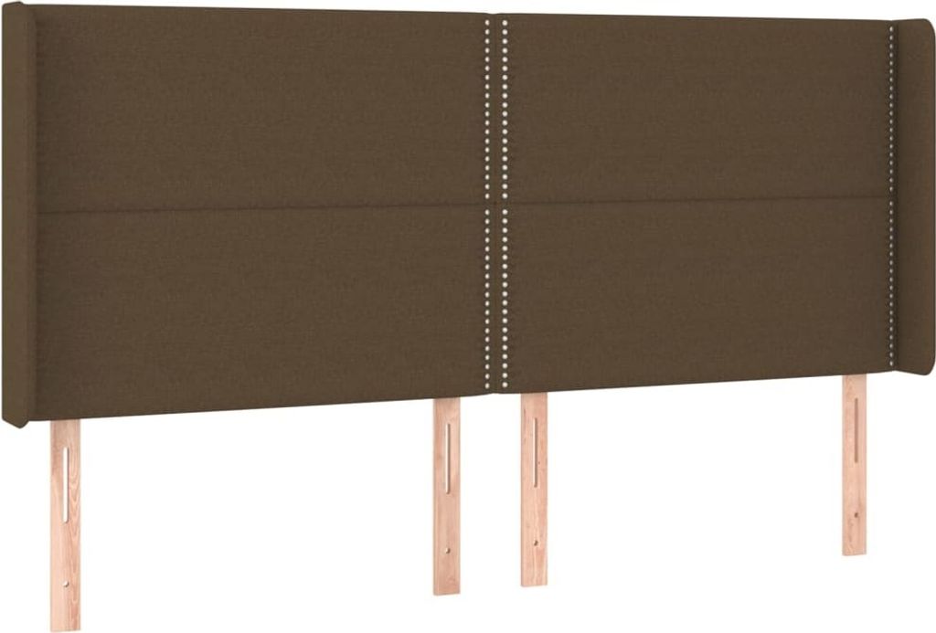 vidaXL Kopfteil mit Ohren Dunkelbraun 183x16x118/128 cm Stoff