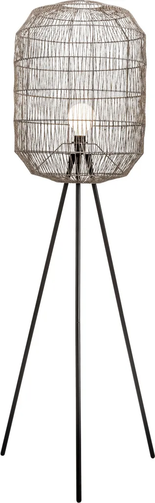 Fine Asianliving Lampadaire Papier Corde Filée Pieds Métal Noir 160cm