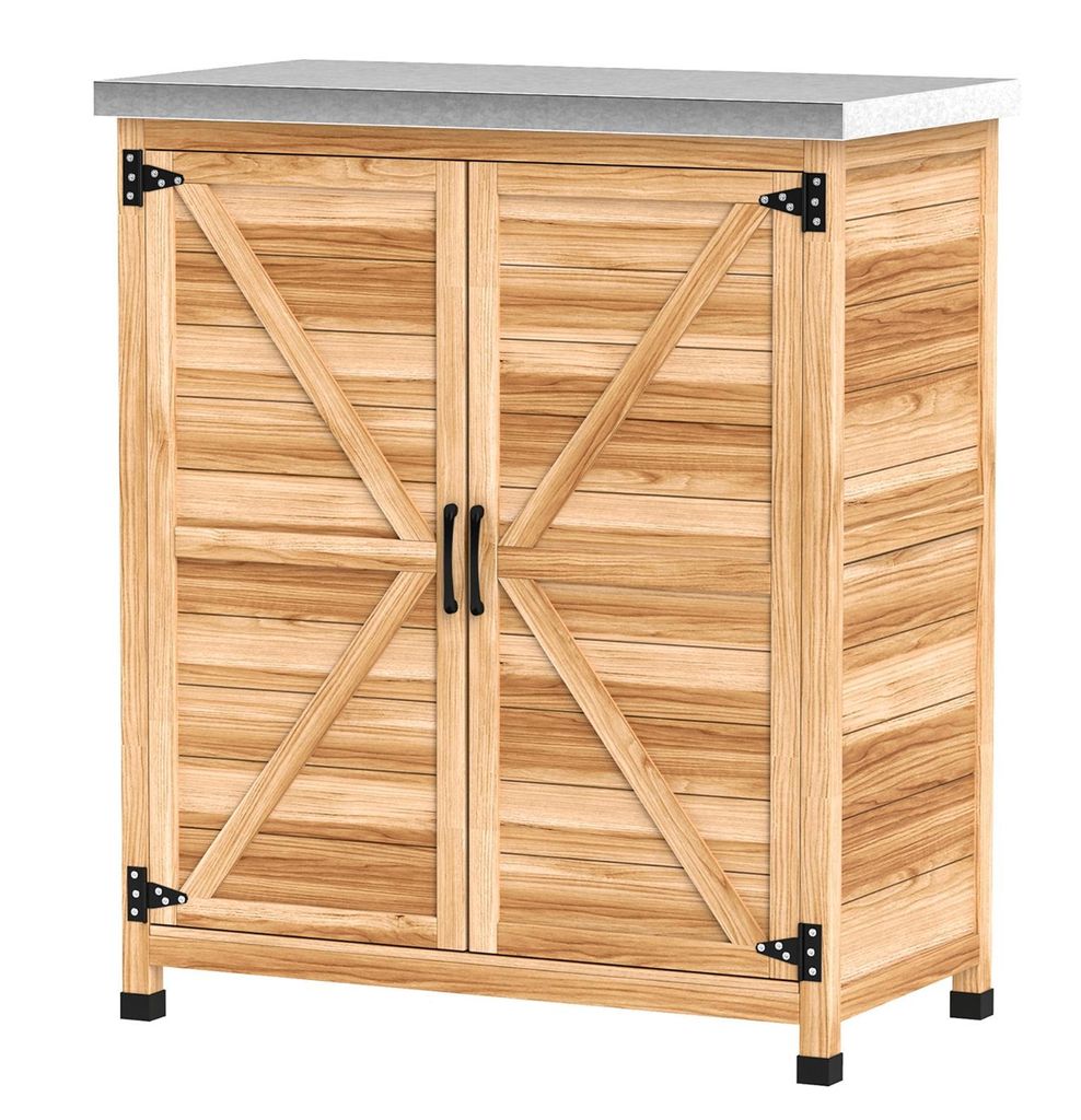 Gartenschrank mit internem Regal und Arbeitsbank,79x43x92 cm