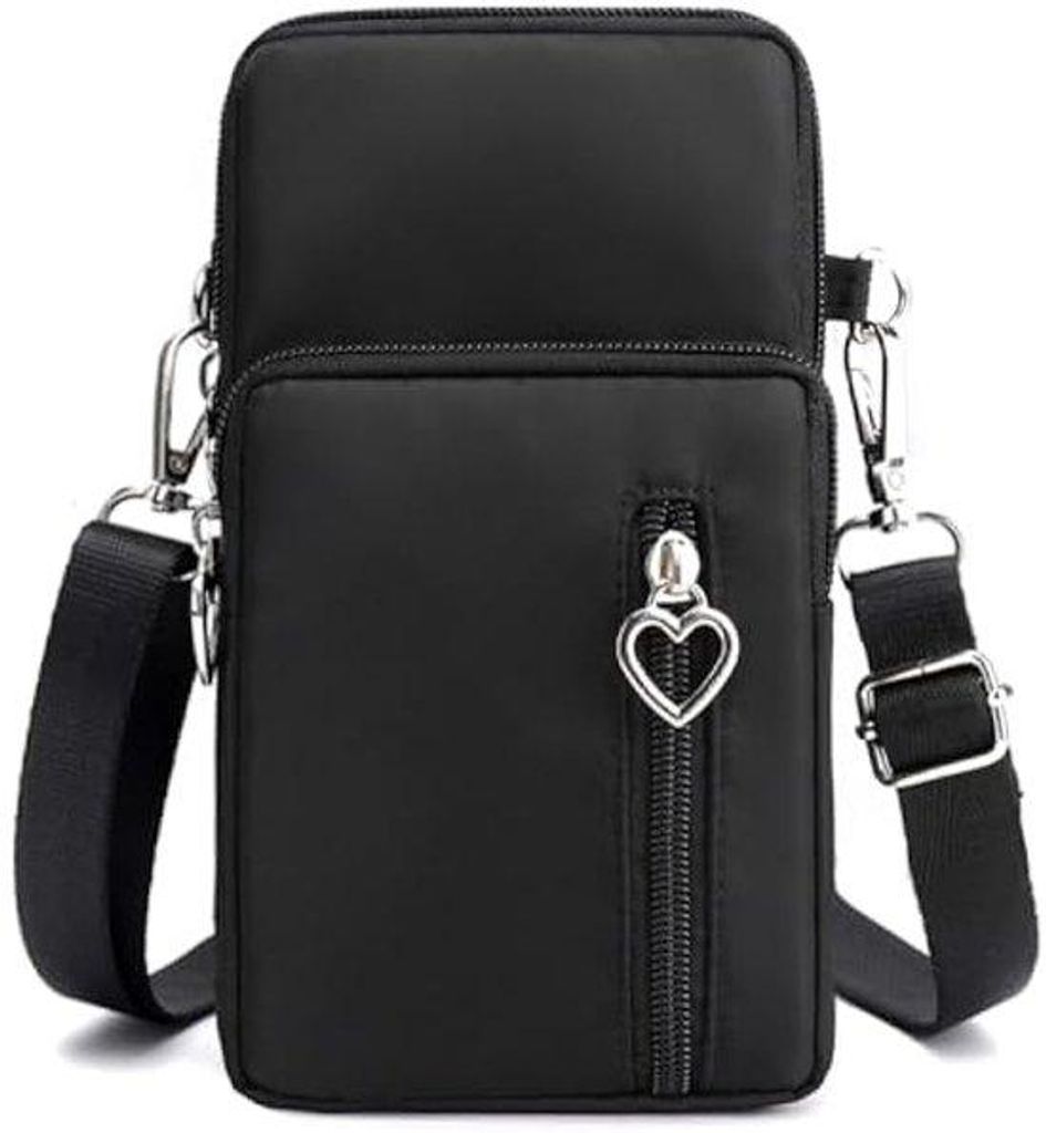Klein Nylon-Handtasche mit Schultergurt und Geldbeutel