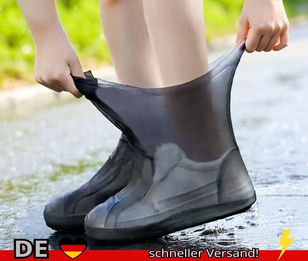 1 Paar Wasserdichte Silikon-Überschuhe Lippenändige Gummi-Regenstiefel
