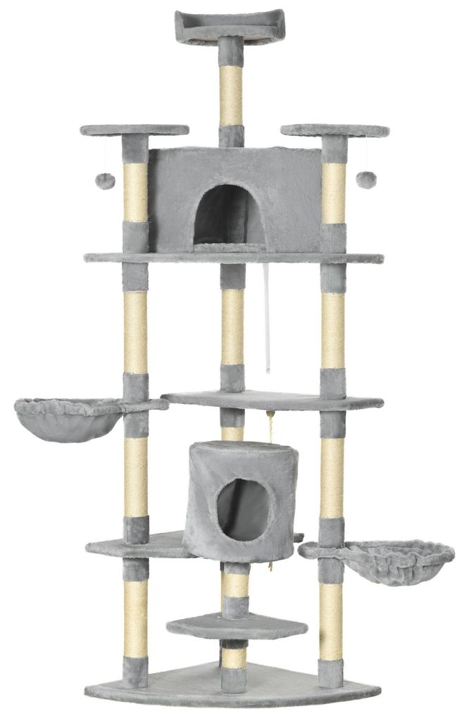 PawHut Kratzbaum 200H cm Katzenbaum mit Höhlen und Produktbild 