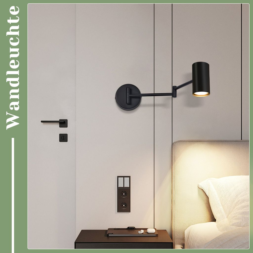 ZMH Wandleuchte Innen Schwarz Wandlampe Vintage Produktbild 6
