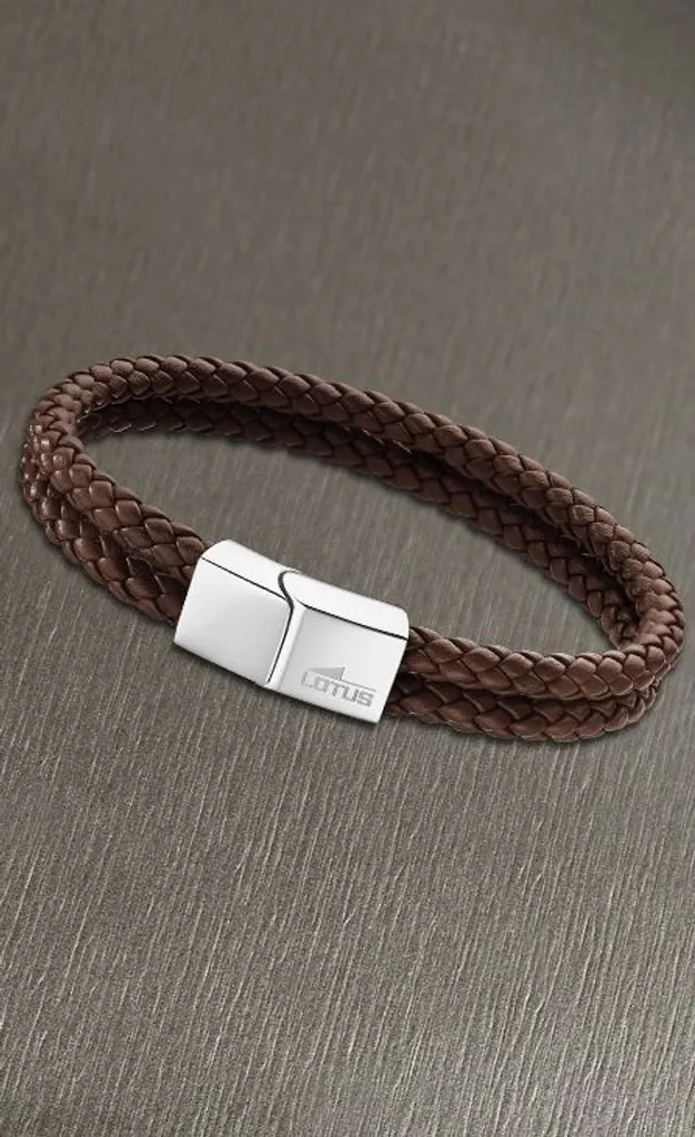 Lotus Style LS1829-2/7 Bracciale Uomo | Acciaio 316L e Pelle Nera