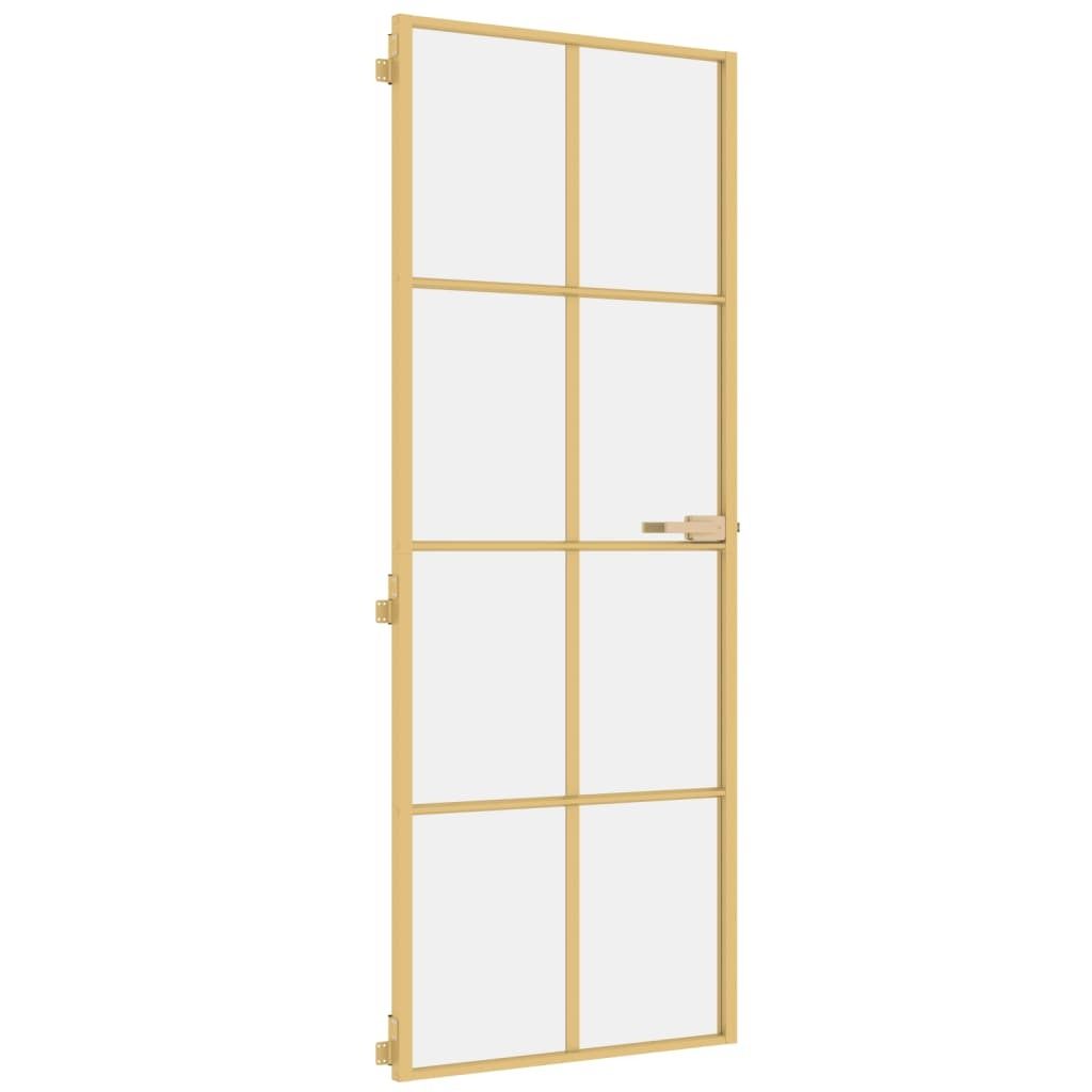 vidaXL Drzwi wewnętrzne Slim Golden 76x201,5 cm szkło Zdjęcie produktu 