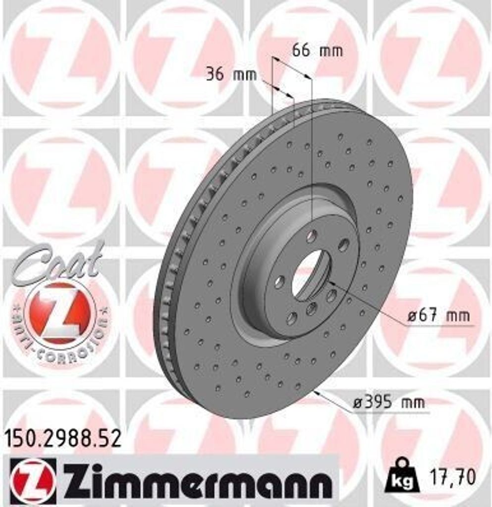 ZIMMERMANN 150.2988.52 - Bremsscheibe für 7er (G11, G12)