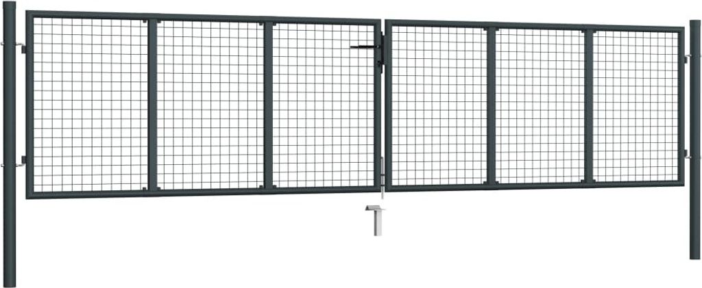 vidaXL Cancello da giardino a rete in acciaio zincato 400 x Immagine del prodotto 