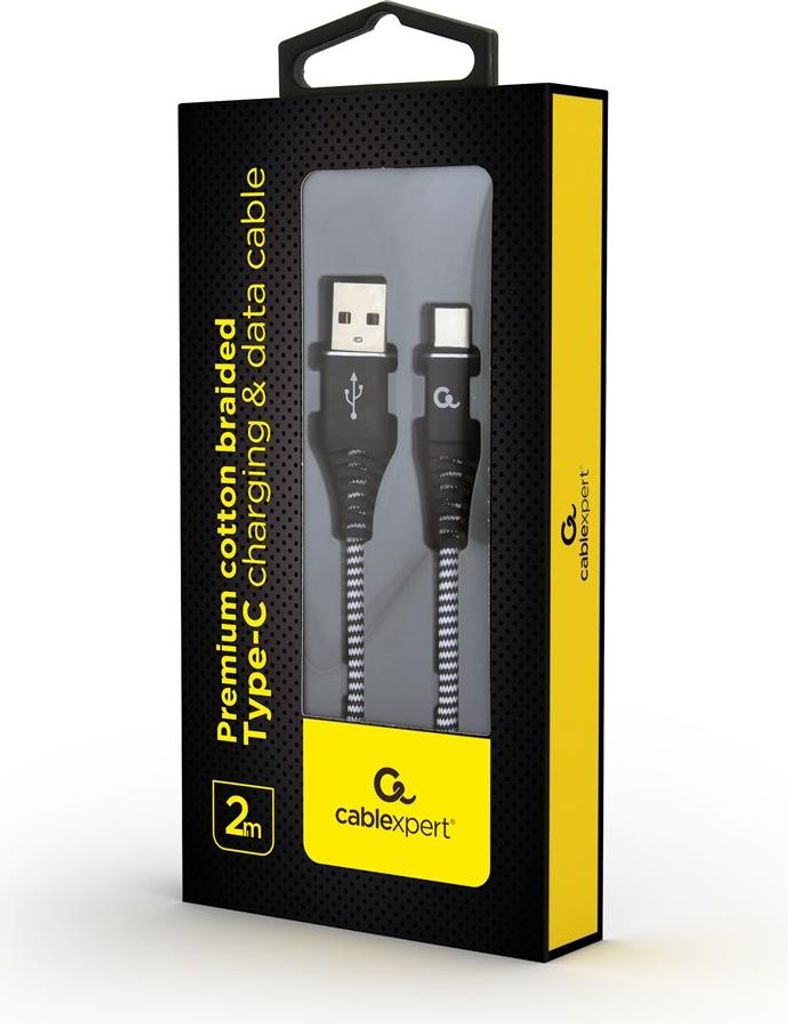 Gembird CC-USB2B-AMCM-2M-BW, 2 m, USB A, USB C, USB 2.0, Obrázok produktu 