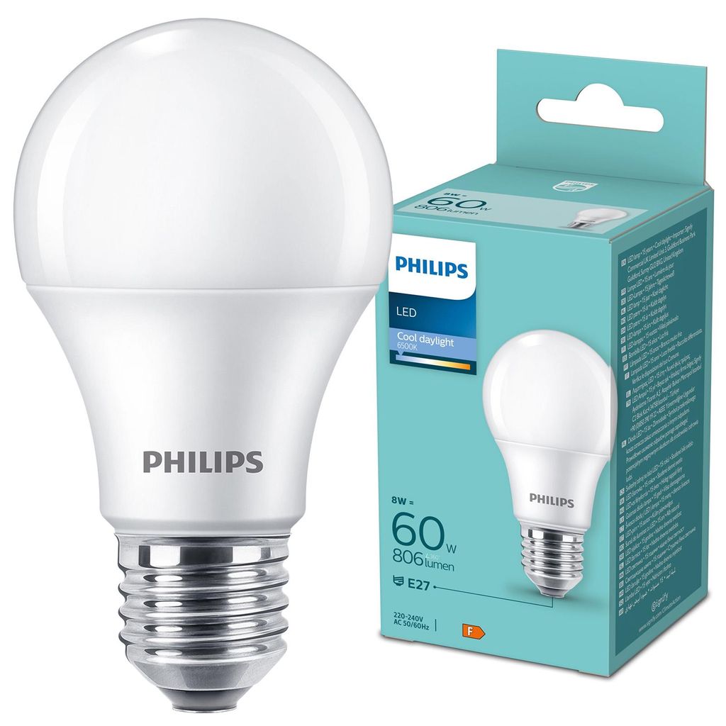 Philips Glühbirne, 8 W, 60 W, E27, 806 lm, 15000 h, Kühles Produktbild 