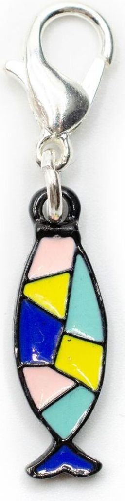 Fisch Charm Miniblings Zipper Pull Anhänger Kirche Konfirmation bunt emailliert