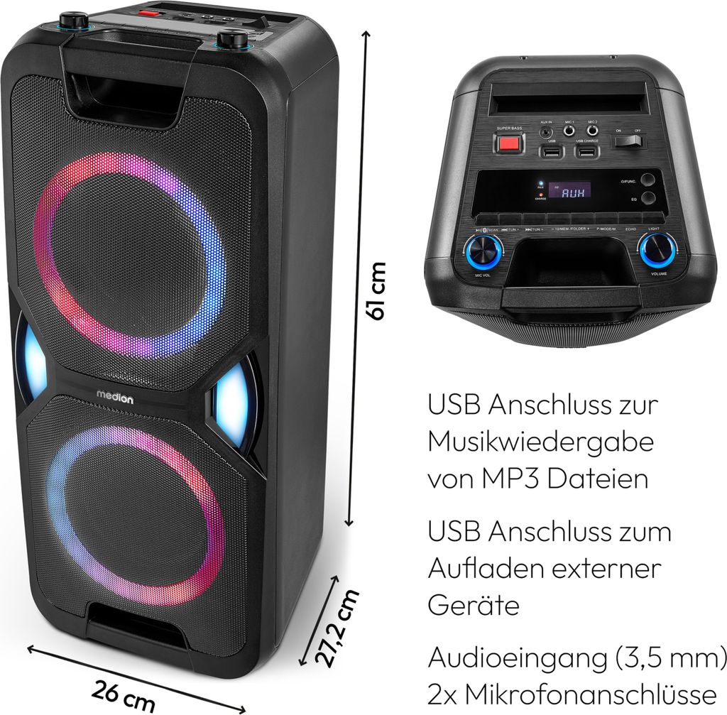 MEDION P61468 Party-Soundsystem (Partylautsprecher inkl. Produktbild 7