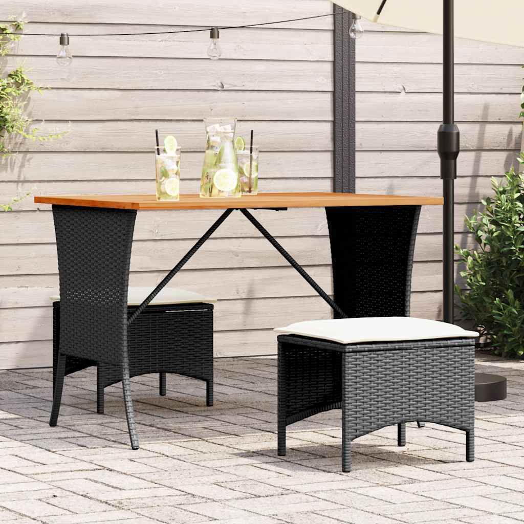 Maison Exclusive - Gartentisch mit Akazienholzplatte 105x75x72 cm Poly Rattan