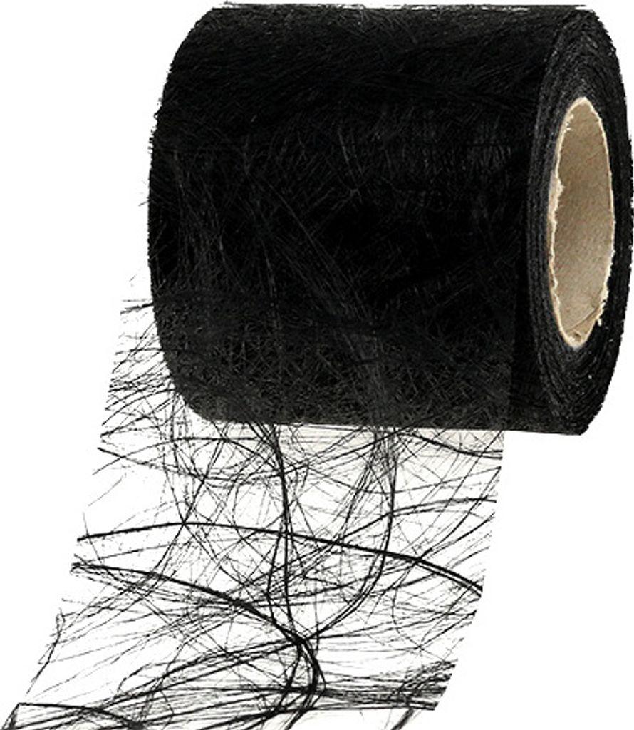 Vlies 8cm x 25m Schwarz Dekorationsband für Trauergestecke und Tischdeko