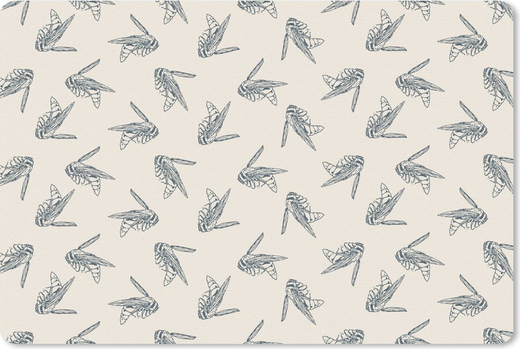 MuchoWow Mauspad Mousepad Wespen - Muster - Jahre 50 27x18 cm - Mousepads - Maus Mat - Pad - Mausunterlage - Büroartikel - Desk Matten