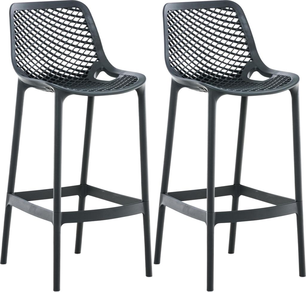 CLP 2er Set Barhocker Air Kunststoff mit Lehne wetterfest Produktbild 