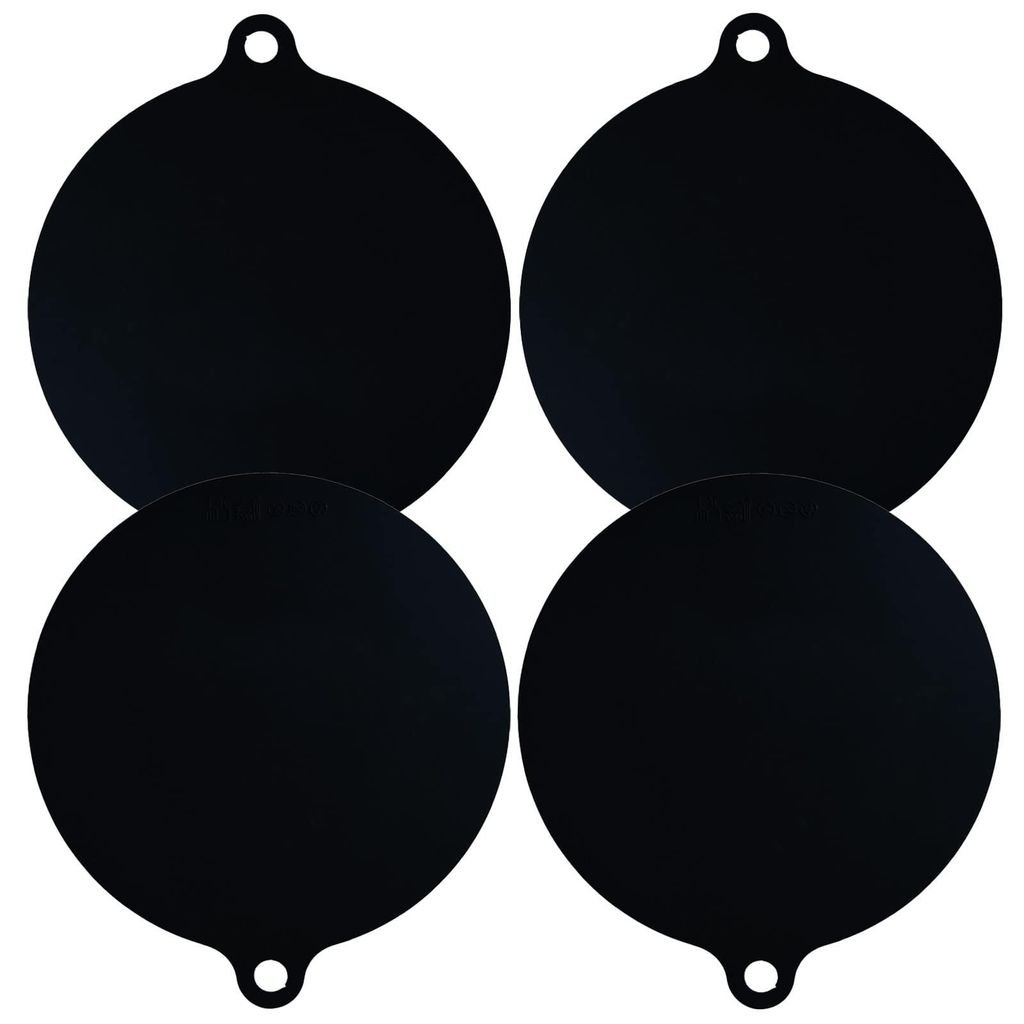 Induktionskochfeldmatte, Silikon, schwarz, rund, 4-teilig, 22 cm, Küchenzubehör