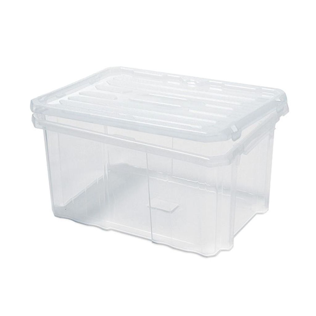 Mehrzweck Aufbewahrungsbox mit Deckel | Transparent | HxBxT 16x30x20cm | 9 Liter | Lagerkiste, Transportbox, Stapelbox, Kunststoffkiste