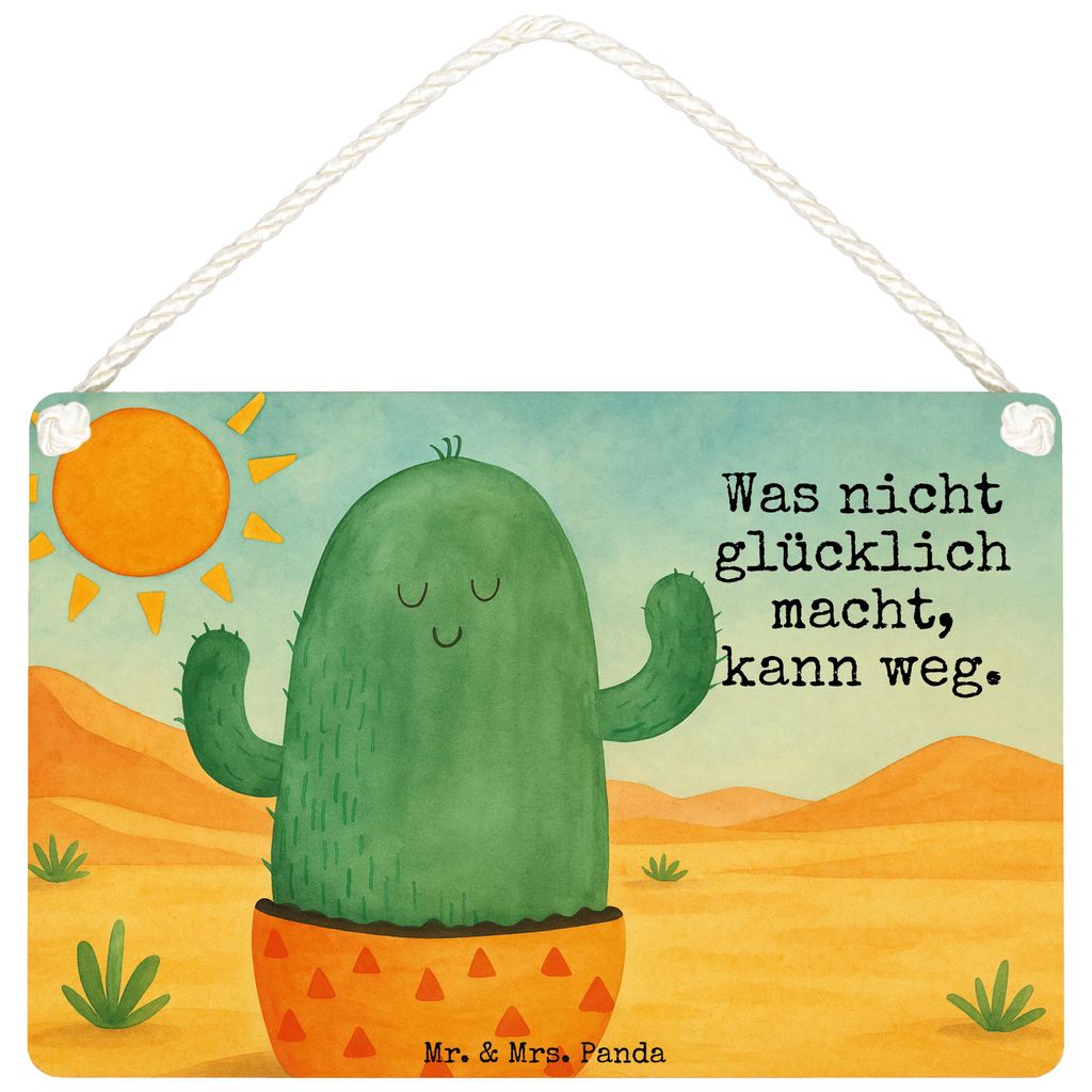 Mr. & Mrs. Panda Schild Kaktus Sonne Design DIN A4 - Weiß - Geschenk, Trennung, Türschild, Wandbild Holz, Scheidung, wandtafel, Kakteen, glückli...