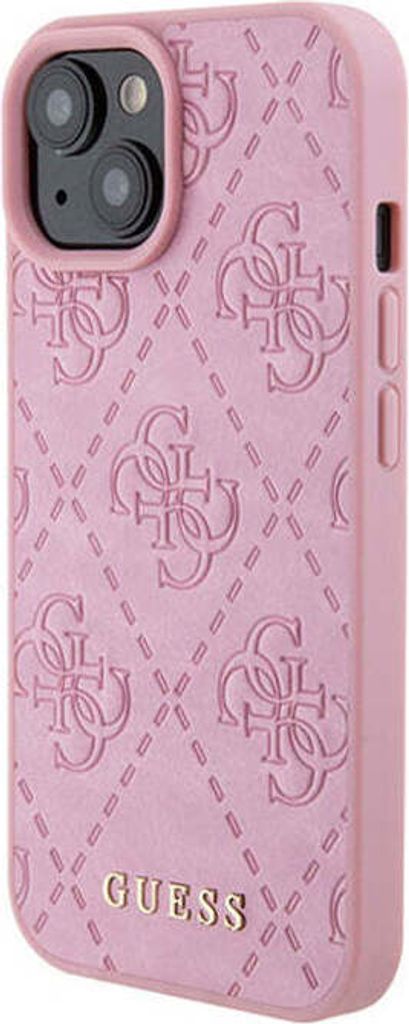 Guess Handyhülle Für Samsung Z Flip6 – Pink, Lederoptik, Mit 4G Metal-Logo, Offizielles Lizenzprodukt
