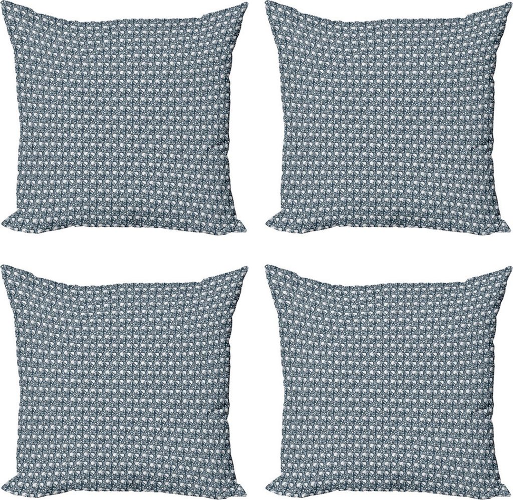 ABAKUHAUS Jahrgang Kissenbezug Set (4 Stück), Herz-Strudel-Blumengattungen, Moderner Doppelseitiger Digitaldruck, 40 cm x 40 cm, Dunkelheits-Schie...